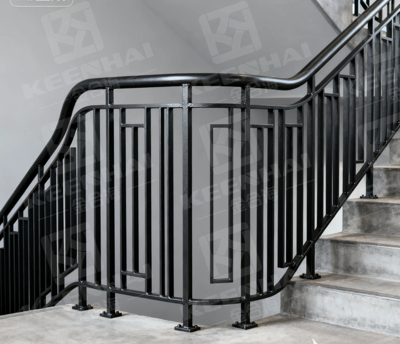 Powder-coated Iron Art Stair Guardrail Powder-coated Iron Art Stair Guardrail